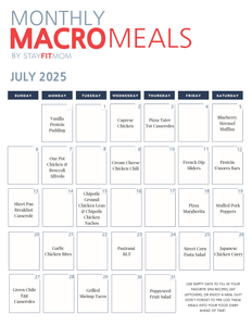 July 2025 Meals