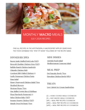 July 2026 Meals